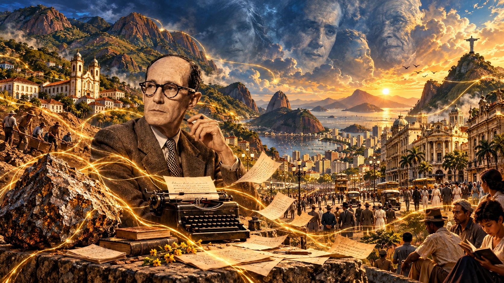 Carlos Drummond de Andrade: O poeta que aprendeu a ver o Brasil com olhos deslocados
